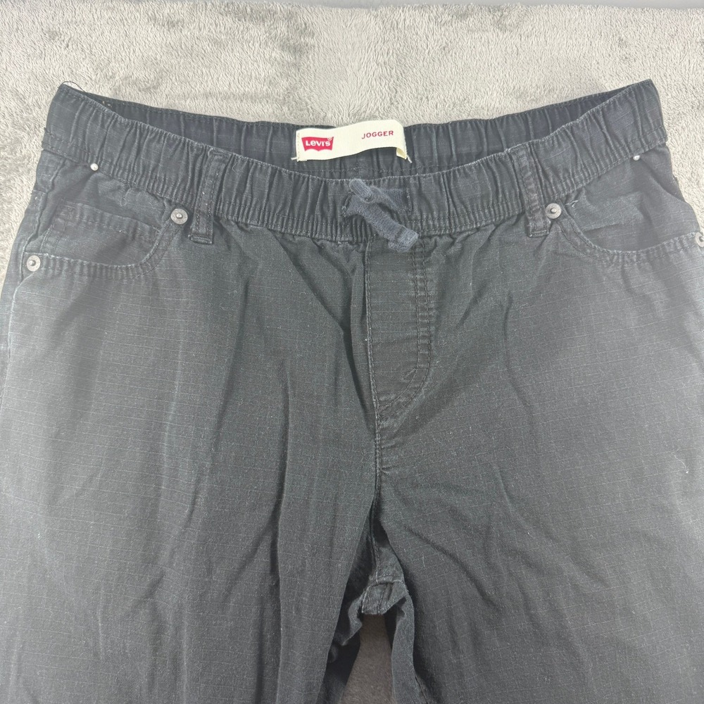 Levis Boys Jogger Pants Black Cotton Elastic Waist Cuffs XL 14-16 617846331498 - Picture 7 of 10